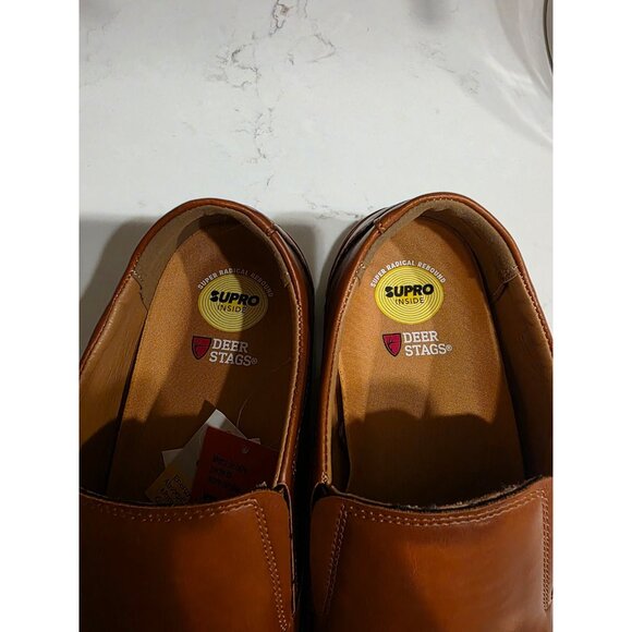 NWT Men's sz 11W Deer Stags Bayport Dark Luggage Supro Inside Slip On Loafer - Picture 2 of 8